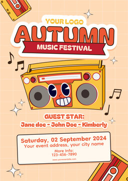 Autumn Music Festival Desing Flyer Print Ready