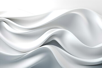 Fototapeta premium White background, Fabric texture, Silk fabric background, White textile, 3D Wave background