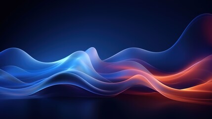 abstract blue background with wave. generative ai