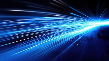 Abstract Blue Energy: A dynamic, abstract background composed of vibrant blue lines and streaks, radiating outward from a central point. The image evokes a sense of speed, movement, and energy.