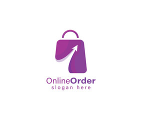 Online Order shopping logo design template