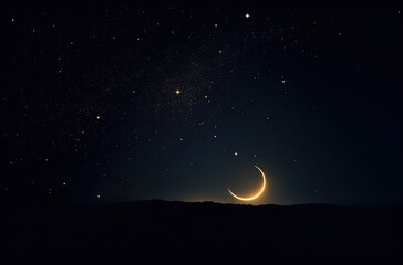 Sternenhimmel voller Sterne und einem Mond