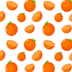 Orange fruit seamless vector pattern. Texture for - fabric, wrapping, textile, wallpaper, apparel.