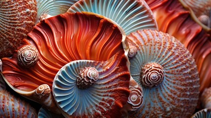 Spirals of Vibrant Seashell Beauty