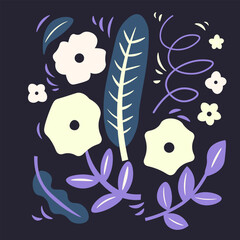 garden plant, botanical element, flat illustration
