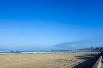 Breezy Ocean near Crystal Pier at Pacific Beach, San Diego, CA;  copy space