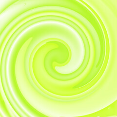 quadrat enthält gelbe und gelbgrüne sich überschneidende und spiralförmig ineinander verschränkte flächen und linien, modern art