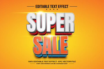 Super sale 3D editable text effect template