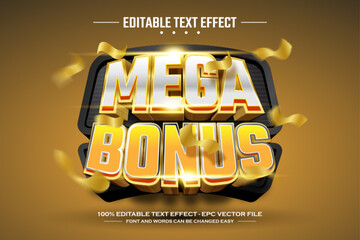 Mega bonus 3D editable text effect template