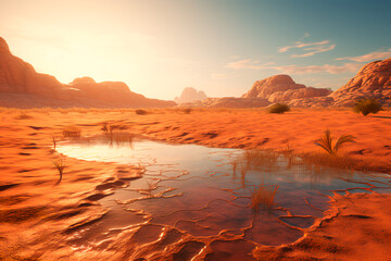 Naklejka premium Oasis in the desert