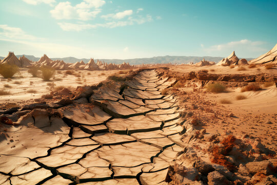 Cracks in the desert land