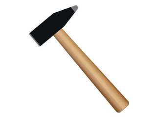 Hammer tool isolated on white, vector illustration