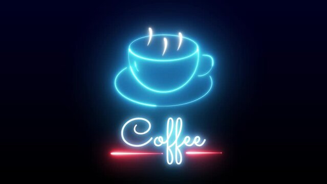 coffee cafe neon advertising sign coffee coffee shop neon light animation