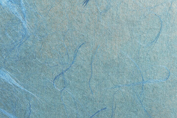 Light blue handmade mulbeery paper texture. Top view, paper craft