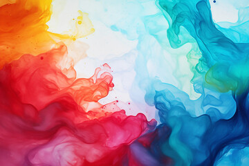 Abstract watercolor paint brush background illustration - Soft pastel colourful with liquid fluid marbled wave paper texture banner texture