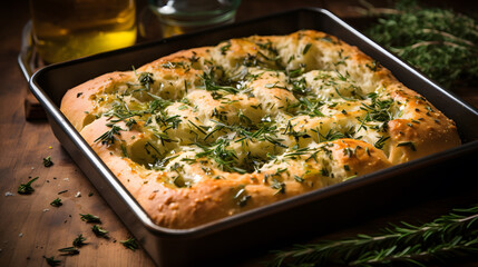 there is a pan with a pizza on it on a table Generative AI