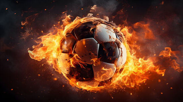 araffe ball in fire with smoke and flames around it Generative AI © GestureShot