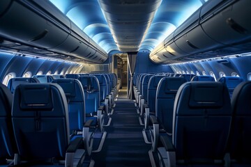 An empty jet aircraft cabin