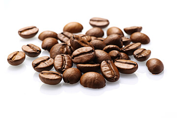 Naklejka premium Roasted coffee beans on a white background. 