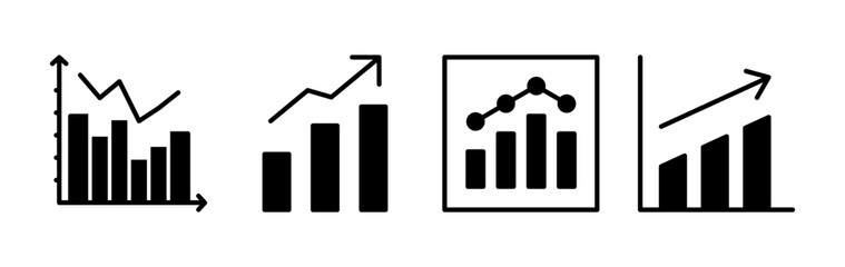 Growing graph Icon vector. Chart icon. Graph Icon