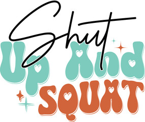 Retro Workout Gym Fitness Sublimation Typographic Design. Gymnastic Apparel Vector for Ready Printing on T-shirt and more.