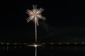 夏の夜空に咲く大輪の花火