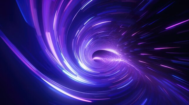 Fototapeta A 3D render of a twisting hyperspace tunnel spiraling upwards, creating a captivating sense of motion and cosmic energy