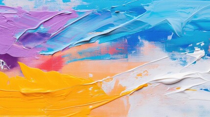 Closeup of abstract rough colorful art painting texture
