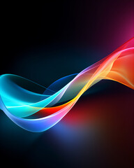 Naklejka premium colorful abstract light trail curve, random curve, random color, hyper realistic, beautiful dreammy light, 