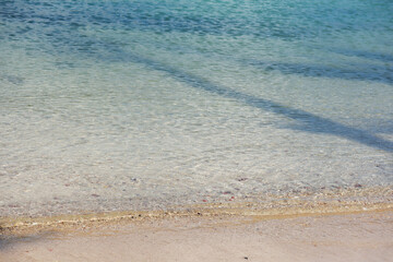 Beautiful scenery and sand beach with sea waves. Clear water of sea waves on the beautiful beach at Koh Chang Islands,Thailand. 