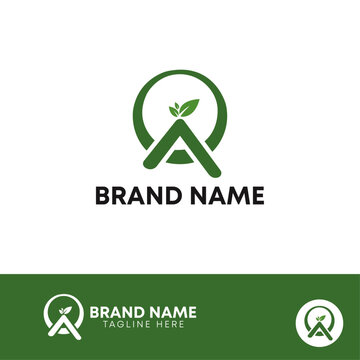 Letter QA natural logo, Vector QA, OA fresh logo, OA joint logo with leaf logotype vector illustration, qa logo oa logo