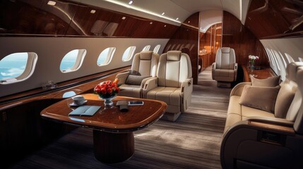 luxury private jet interior 