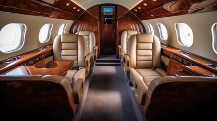 luxury private jet interior 