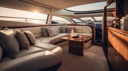 luxury private yacht interior