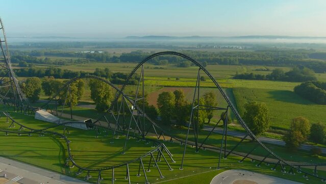 Aerial vieww of Energylandia amusement park aerial view