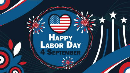 Happy Labor Day vector banner design. Happy Happy Labor Day modern minimal graphic poster illustration.