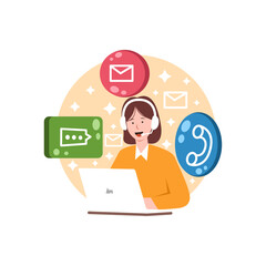 Business people working with laptop for planning, thinking and economic analysis on isolated white background. Office man character vector design.