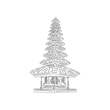 Indonesian element icon map and landmarks symbols and objects