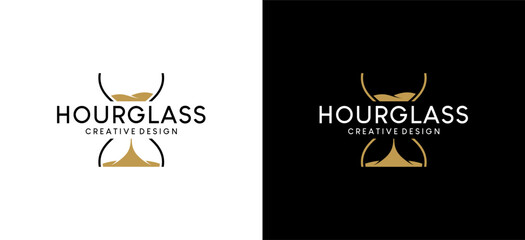 Abstract luxury classic hourglass logo design template - obrazy, fototapety, plakaty