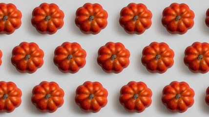 set of orange halloween pumpkins on a white background