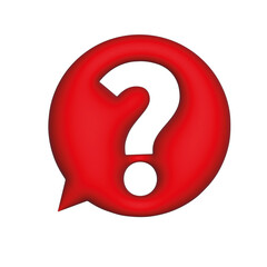 3d Red Question  illustration