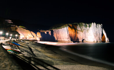 Plage d'Etretat (Etretat beach) at night, Normandy, France