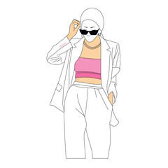 Fashion Girl  with Sunglass