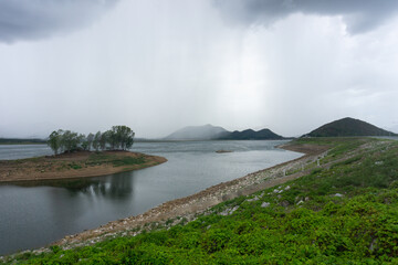 On a rainy day at Pranburi Dam