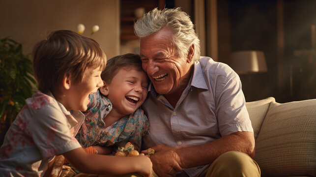 Time with Grandchildren: An image of a retiree engaging in play with their grandchildren