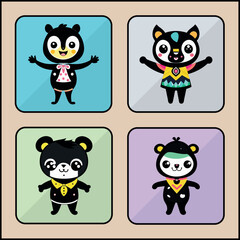 Trickster vector icon art set