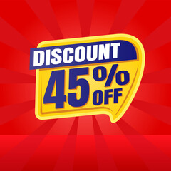 45 percent discount banner for sales