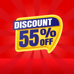 55 percent discount banner for sales