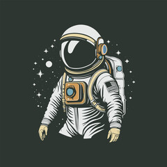 Astronaut vector illustration logo icon symbol for poster  tshirt