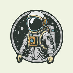 Astronaut vector illustration logo icon symbol
